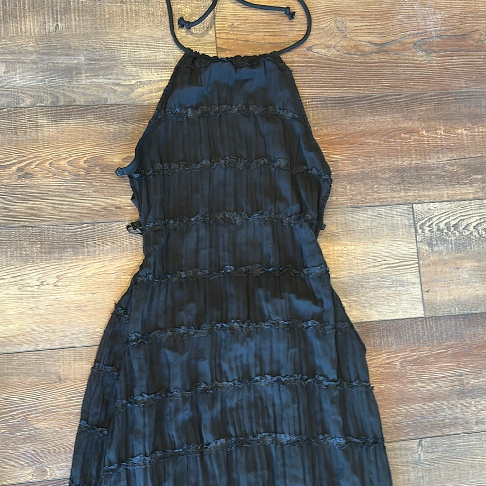 NWOT black backless maxi S